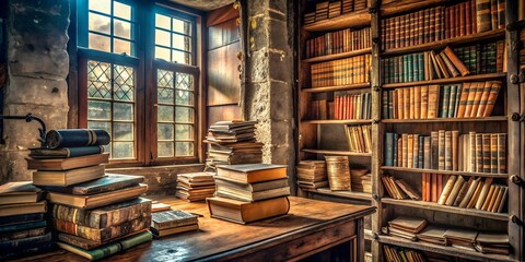 Obraz premium old books in an old house