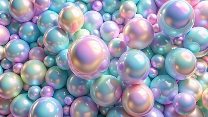 Seamless background of mix sizes iridescent pastel spheres, pastel, seamless, background, mix sizes, iridescent,spheres