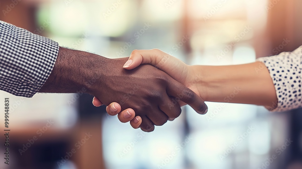 Canvas Prints Business Professionals Shaking Hands in Office