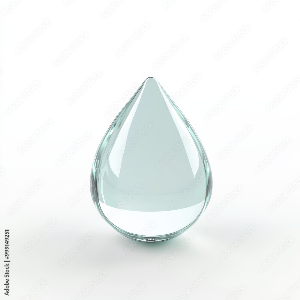 Poster 3d rendering of a water droplet with a sparkling effect, illustrating the concept of hydration. the 