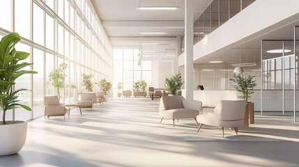 Fototapeta premium Modern Bright Office Space with Natural Light