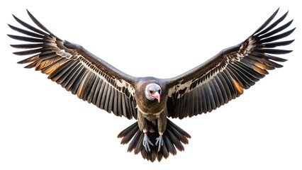 Obraz premium Condor Bird Flying in the air with open wingspan on white background, PNG