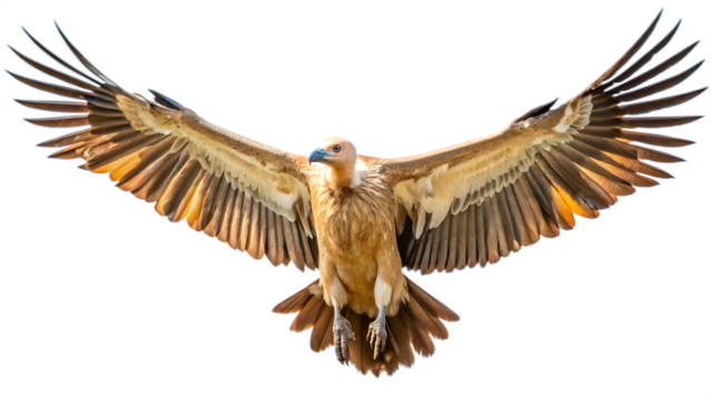 Condor Bird Flying in the air with open wingspan on white background, PNG