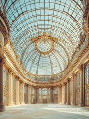 Obraz premium Ornate glass dome interior of historic building