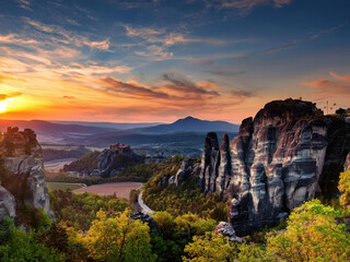 sunset in the mountains