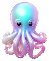 PNG  A cute Octopus icon iridescent octopus animal white background.