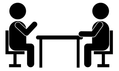向かい合って話す人のピクトグラム