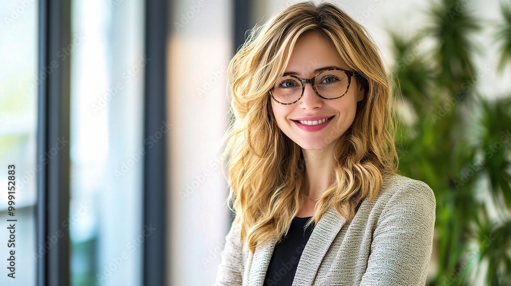 Canvas Prints Confident Young Woman in Office Setting