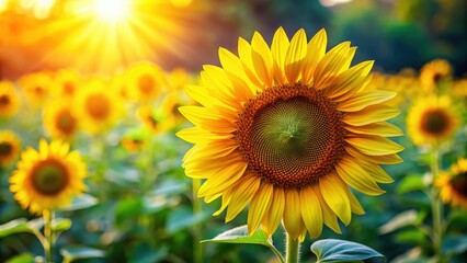 Vibrant sunflower in full bloom, sunflower, nature, yellow, petals, garden, summer, plant, bright, sunny, cheerful, beauty