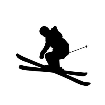 recommend clip art: Skiing silhouette. Skier silhouette vector