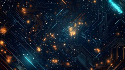 Fototapeta premium Vector abstract background technology circuit design. 