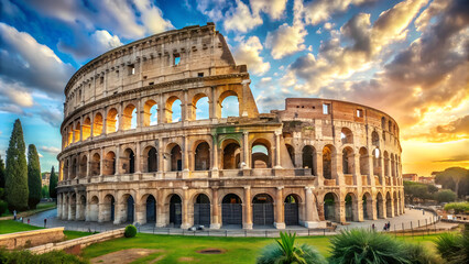 The photo shows the Colosseum in Rome.