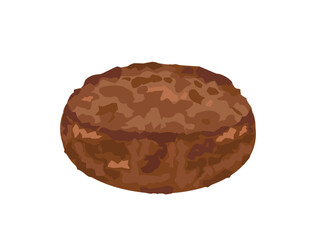 単体のハンバーグのイラスト
