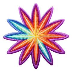 Naklejka premium PNG Starburst embroidery pattern purple.