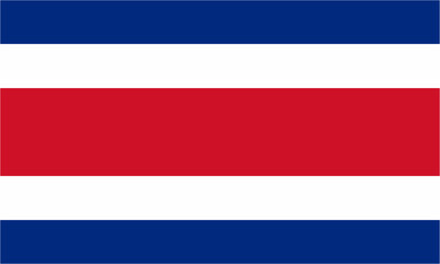 Costa Rica official flag vector with standard size and proportion. National flag emblem with accurate size and colors.