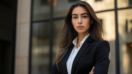 Naklejka premium Confident Businesswoman in Professional Attire