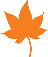 Leaf clip art design on plain white transparent isolated background for card, shirt, hoodie, sweatshirt, apparel, tag, mug, icon, poster or badge