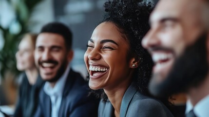 Happy Business Team in Office Setting