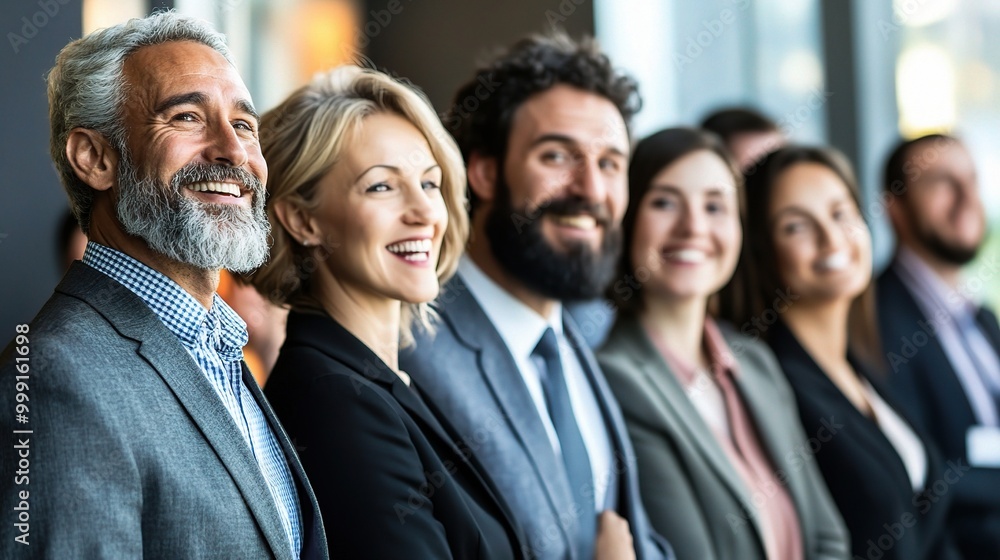 Poster Group of Professionals Smiling at an Event