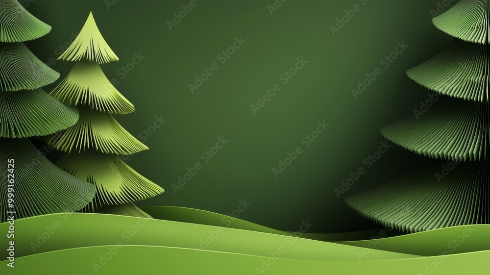 Poster a green background with two trees on it