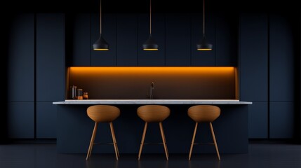 Modern Dark Kitchen Design 