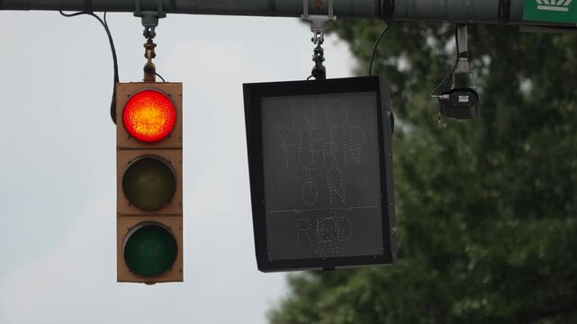 Stoplight with electronic iinstruction for cars and people.m
