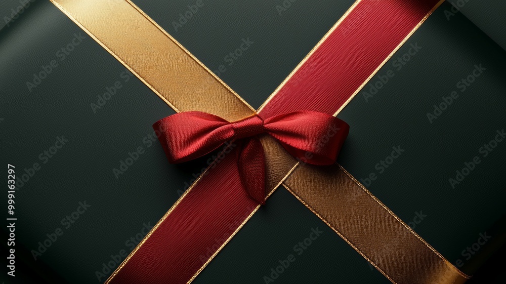 Canvas Prints A black box with a red bow on it