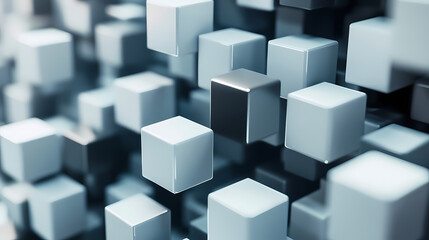 Fototapeta premium 3d rendering of abstract pixelated cubes block shapes. Pixelated Graphics. Illustration