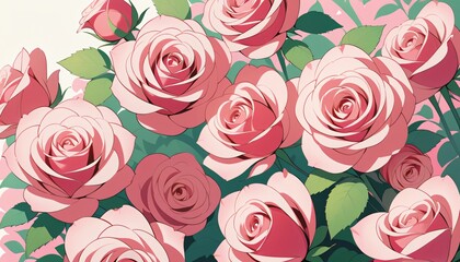 roses Flower pattern illustration background 