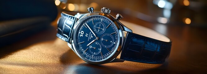 49. A high-end wristwatch with a leather strap