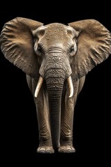 Fototapeta premium Majestic elephant with large tusks and wrinkled skin