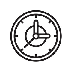 Clock Icon Editable Stroke. Pixel Perfect Vector