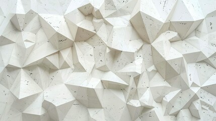 Abstract White Polygonal Concrete Wall Texture