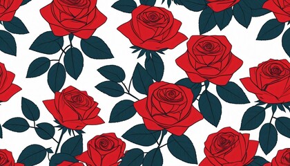 roses Flower pattern illustration background 