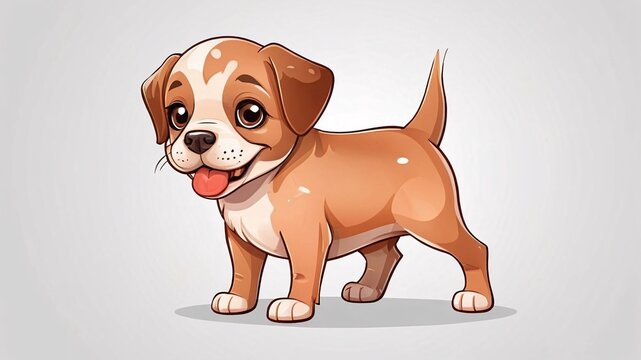 recommend clip art: Cute cartoon puppy with big brown eyes and tongue sticking out.