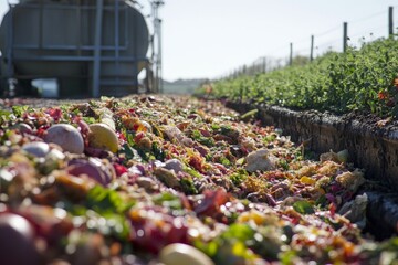 A food waste recycling system converting organic waste into biogas, contributing to renewable energy solutions in urban areas.