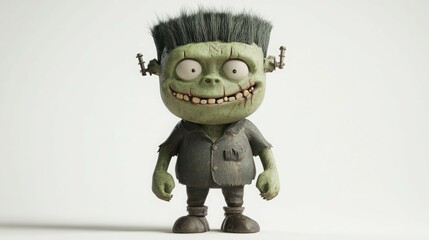 A friendly-looking green monster with a big smile.