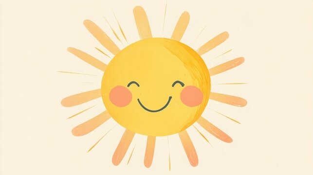 Smiling sun with a happy face