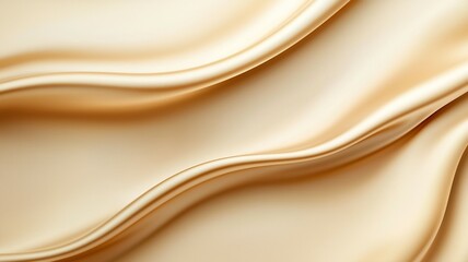 A long, flowing piece of gold fabric with a wave pattern