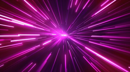 Abstract Purple and White Neon Lines Converging in a Bright Spot