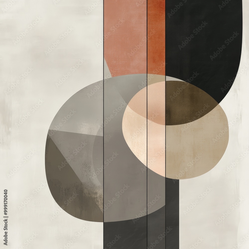 Poster muted color abstract shapes with a minimalist quote, creating a sleek and sophisticated facebook ima