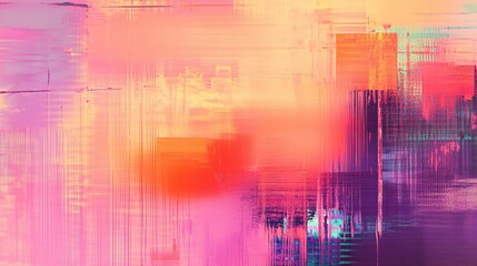 Obraz premium Abstract Painting with Pink, Orange, and Purple Tones