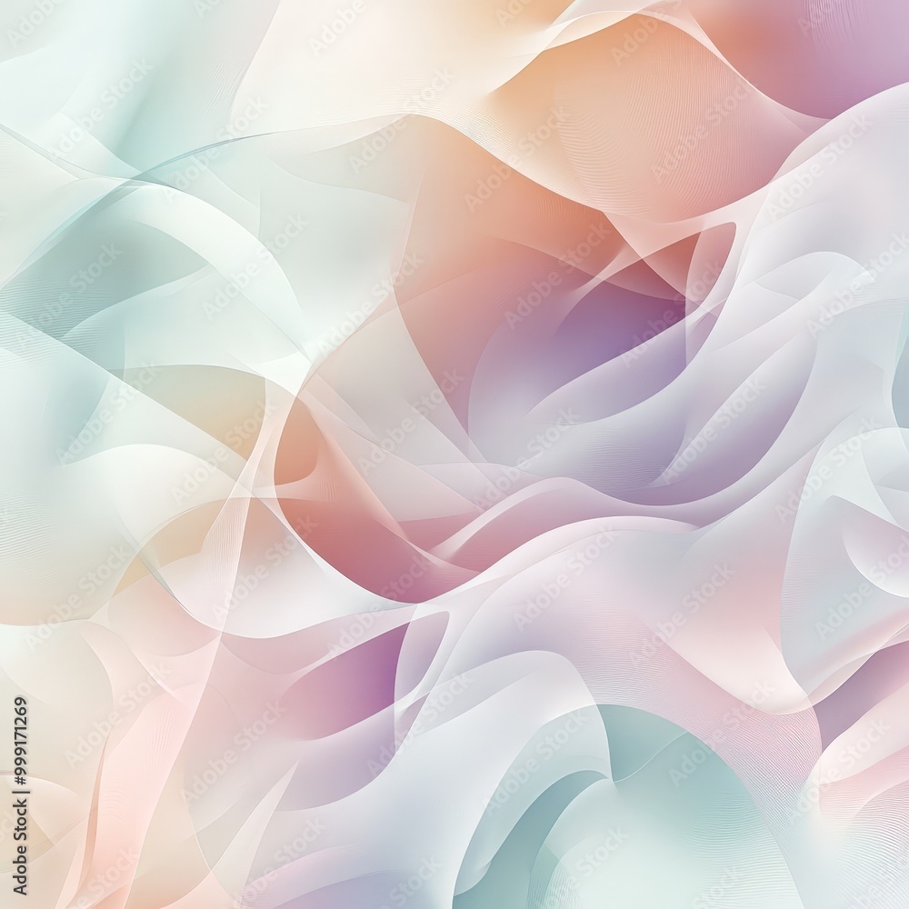 Poster positive quote over an abstract pattern of soft, flowing shapes in light colors, creating a soothing