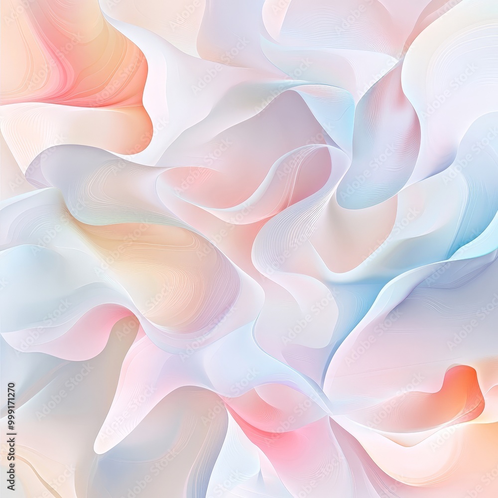 Poster positive quote over an abstract pattern of soft, flowing shapes in light colors, creating a soothing