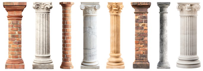 Architectural antique pillar png cut out element set
