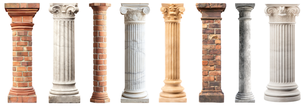 Architectural antique pillar png cut out element set