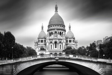 Majestic cathedral in monochrome