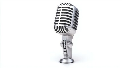 Fototapeta premium A microphone is sitting on a white background