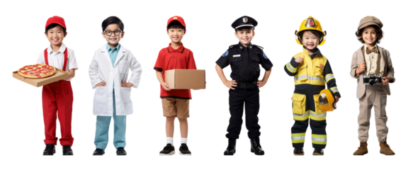 career of kid png cut out element set