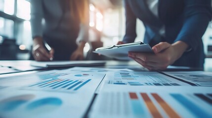 Business Meeting with Statistical Reports and Analysis